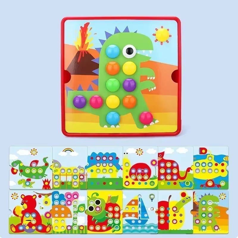 3D Mushroom Nail Puzzle Jigsaw Toy Montessori Baby Toys Cartoon Animal Puzzles Game Kids Early Educational Toys Children Gifts