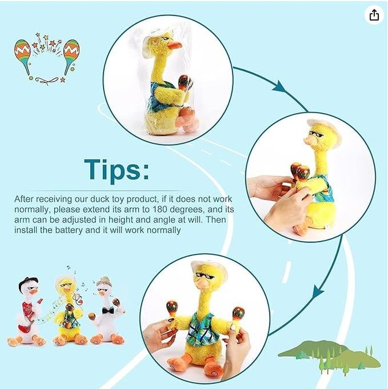 Talking Duck Toys, Singing Dancing Ducks, 60 Songs, Repeat What You Say, Squirming Dancing Ducks, Birthday Presents, Christmas Gift A1