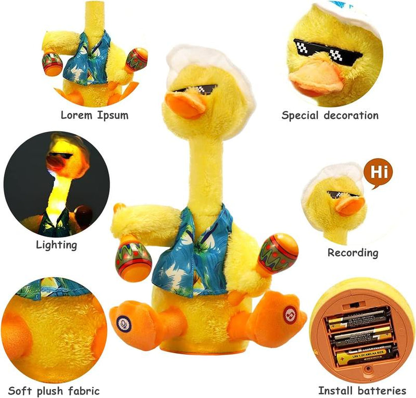 Talking Duck Toys, Singing Dancing Ducks, 60 Songs, Repeat What You Say, Squirming Dancing Ducks, Birthday Presents, Christmas Gift A1