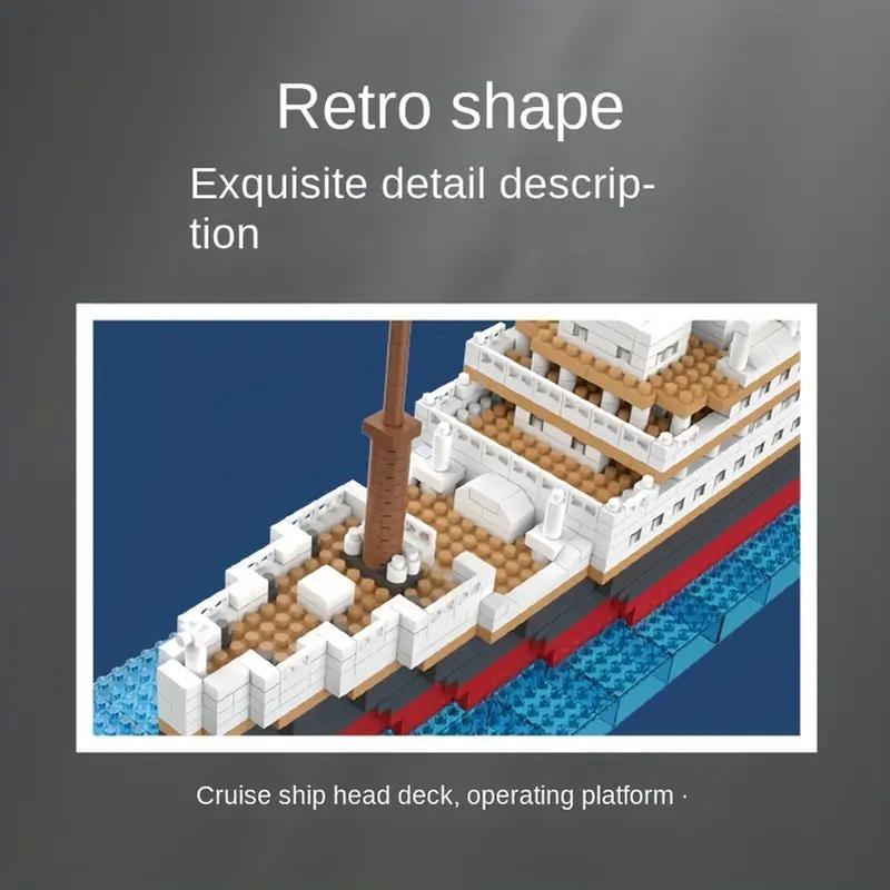 Titanic Ship Micro Mini Building Blocks Set, 1860Pcs 3D Titanic Model Building Set Micro Mini Blocks, DIY Bricks Toys Gift for Adults and Kids Age 12+