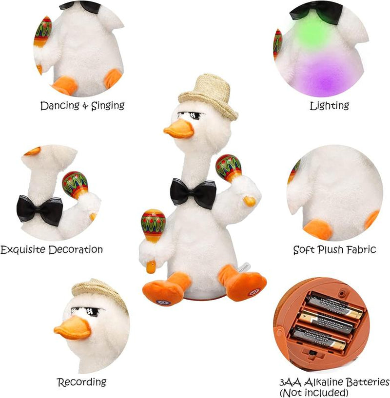 Talking Duck Toys, Singing Dancing Ducks, 60 Songs, Repeat What You Say, Squirming Dancing Ducks, Birthday Presents, Christmas Gift A1