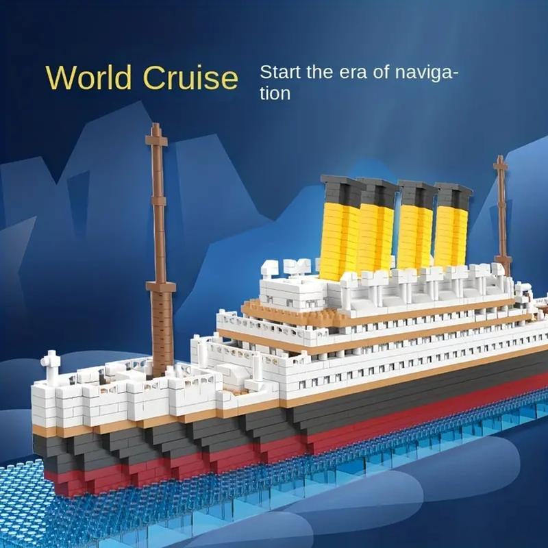 Titanic Ship Micro Mini Building Blocks Set, 1860Pcs 3D Titanic Model Building Set Micro Mini Blocks, DIY Bricks Toys Gift for Adults and Kids Age 12+