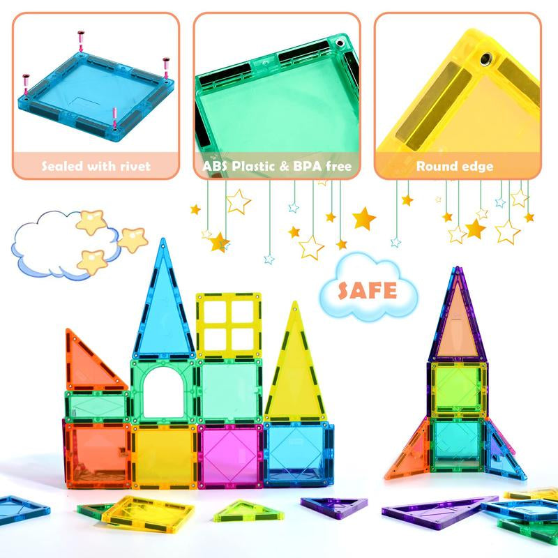68-Piece Magnetic Building Block Set-Explore the Fun of Creative Play and Engineering, STEM Educational Toy, Perfect for Birthday and Christmas Gifts