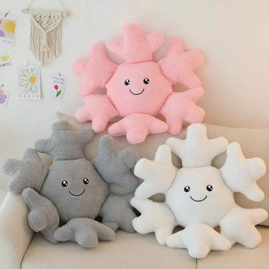 New Creative Funny Plush Snowflake Toys Super Stuffed Snow Vanishing Dolls Kids Sleepy Home Sofa Bed Cushion Nice Gift for Kids