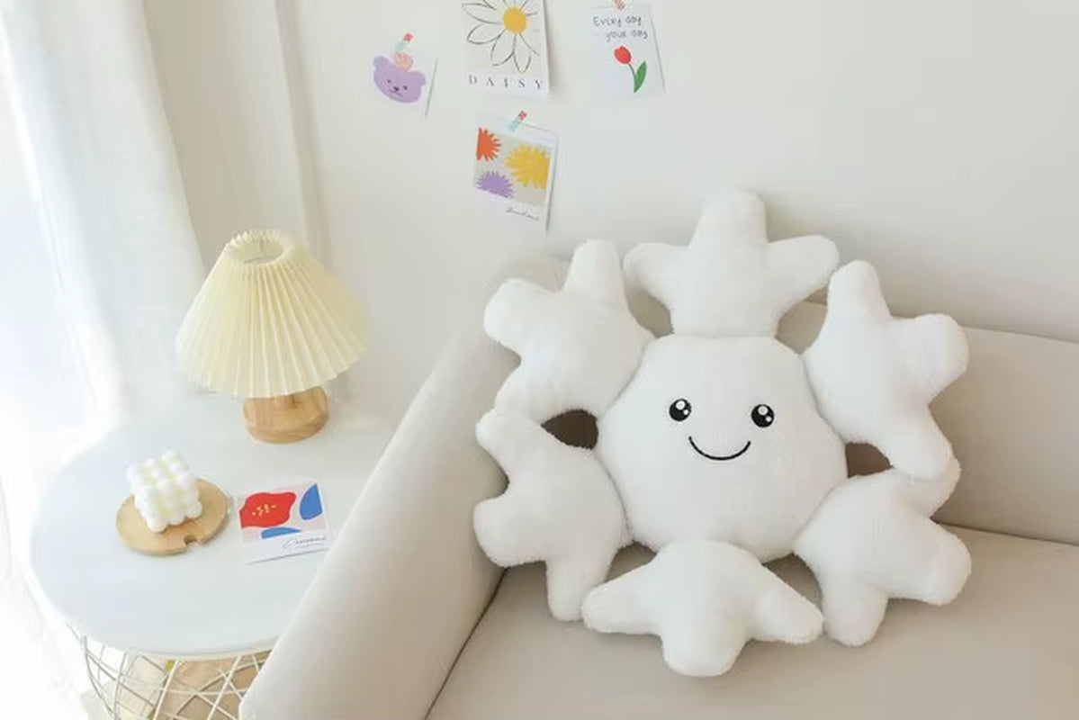 New Creative Funny Plush Snowflake Toys Super Stuffed Snow Vanishing Dolls Kids Sleepy Home Sofa Bed Cushion Nice Gift for Kids