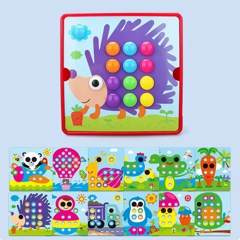 3D Mushroom Nail Puzzle Jigsaw Toy Montessori Baby Toys Cartoon Animal Puzzles Game Kids Early Educational Toys Children Gifts