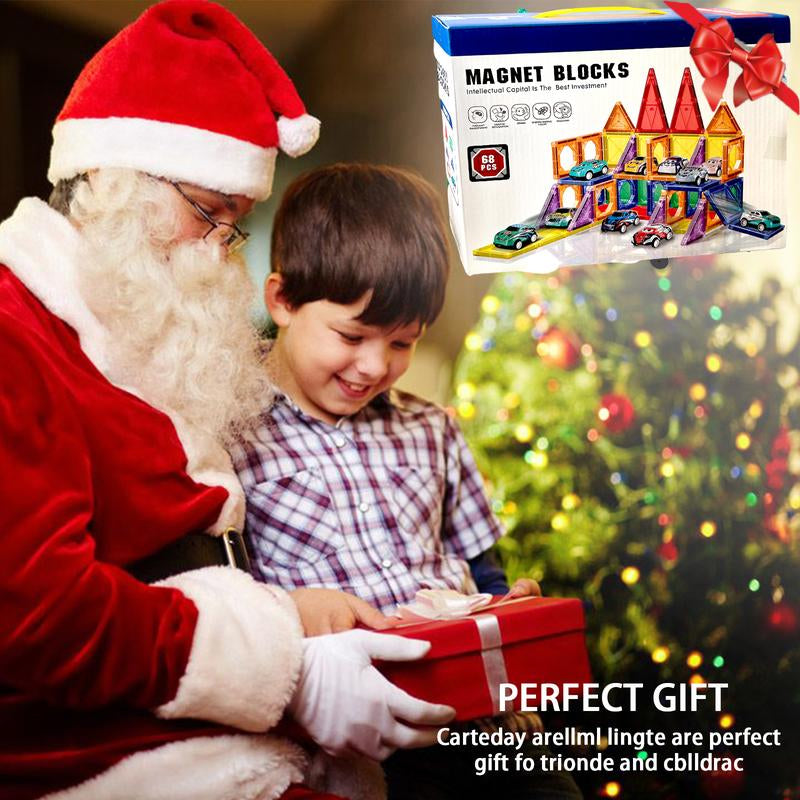 68-Piece Magnetic Building Block Set-Explore the Fun of Creative Play and Engineering, STEM Educational Toy, Perfect for Birthday and Christmas Gifts